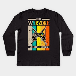 Elite Warzone Special Forces Gulag Gamer Geek Kids Long Sleeve T-Shirt